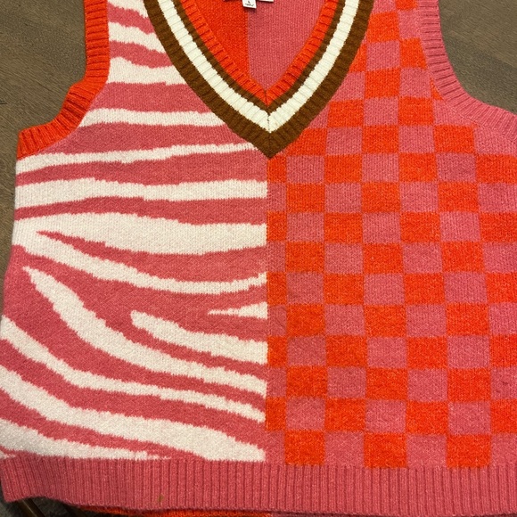 THML Sweaters - THML Pink and Orange Knit Sweater Vest